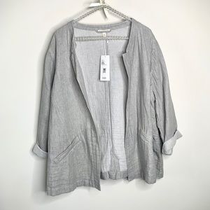 NWT! Eileen Fisher Mandarin Collar Blazer
